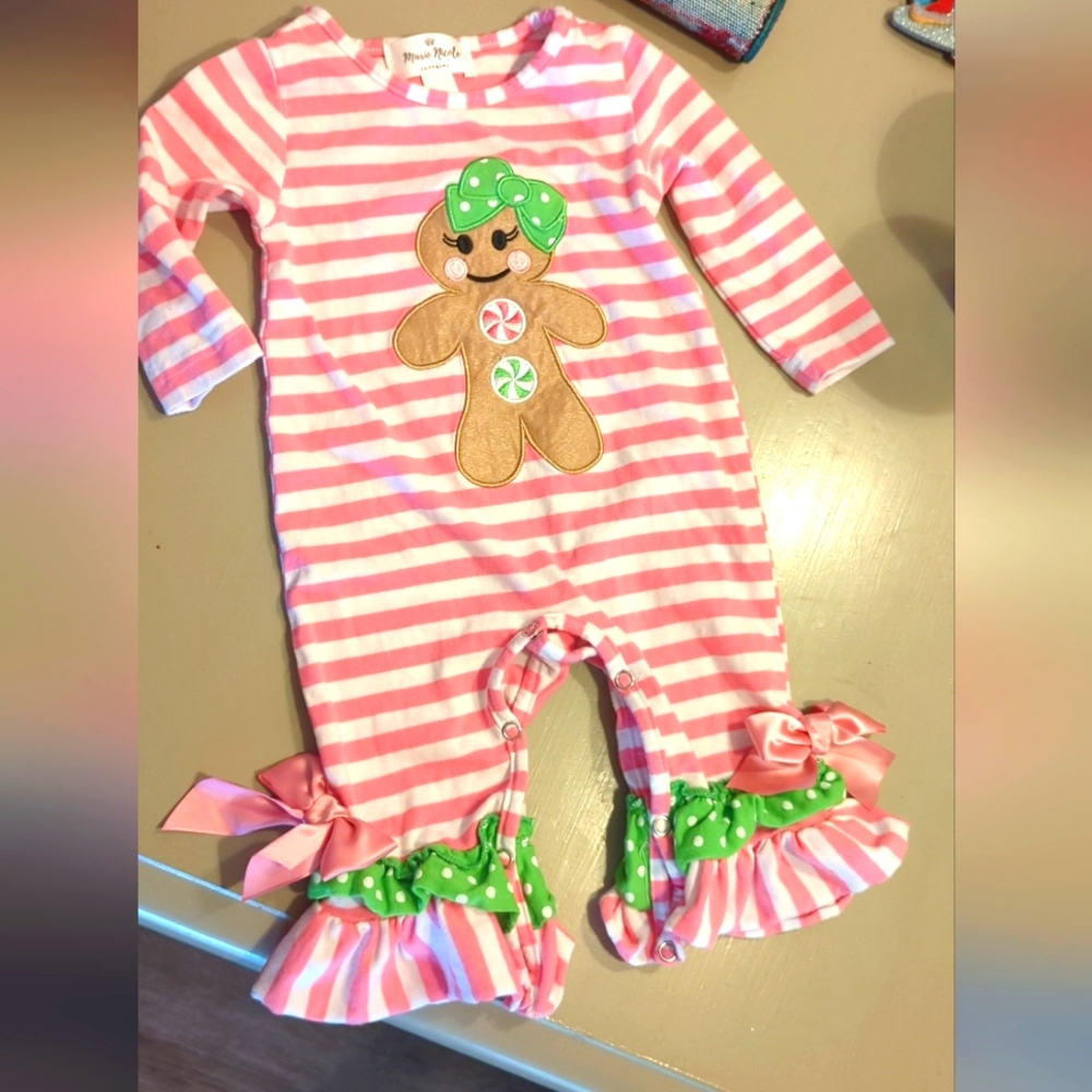 Baby girl boutique Christmas romper